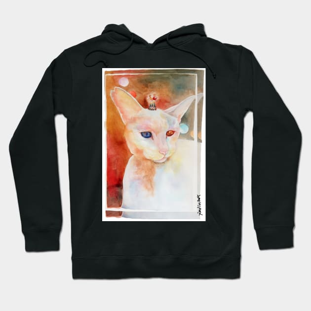 Birthday Watercolor Cat Hoodie by xiaolindrawing